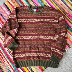 Vintage 90s Tommy Hilfiger Fall Chunky Pullover Sweater XL
